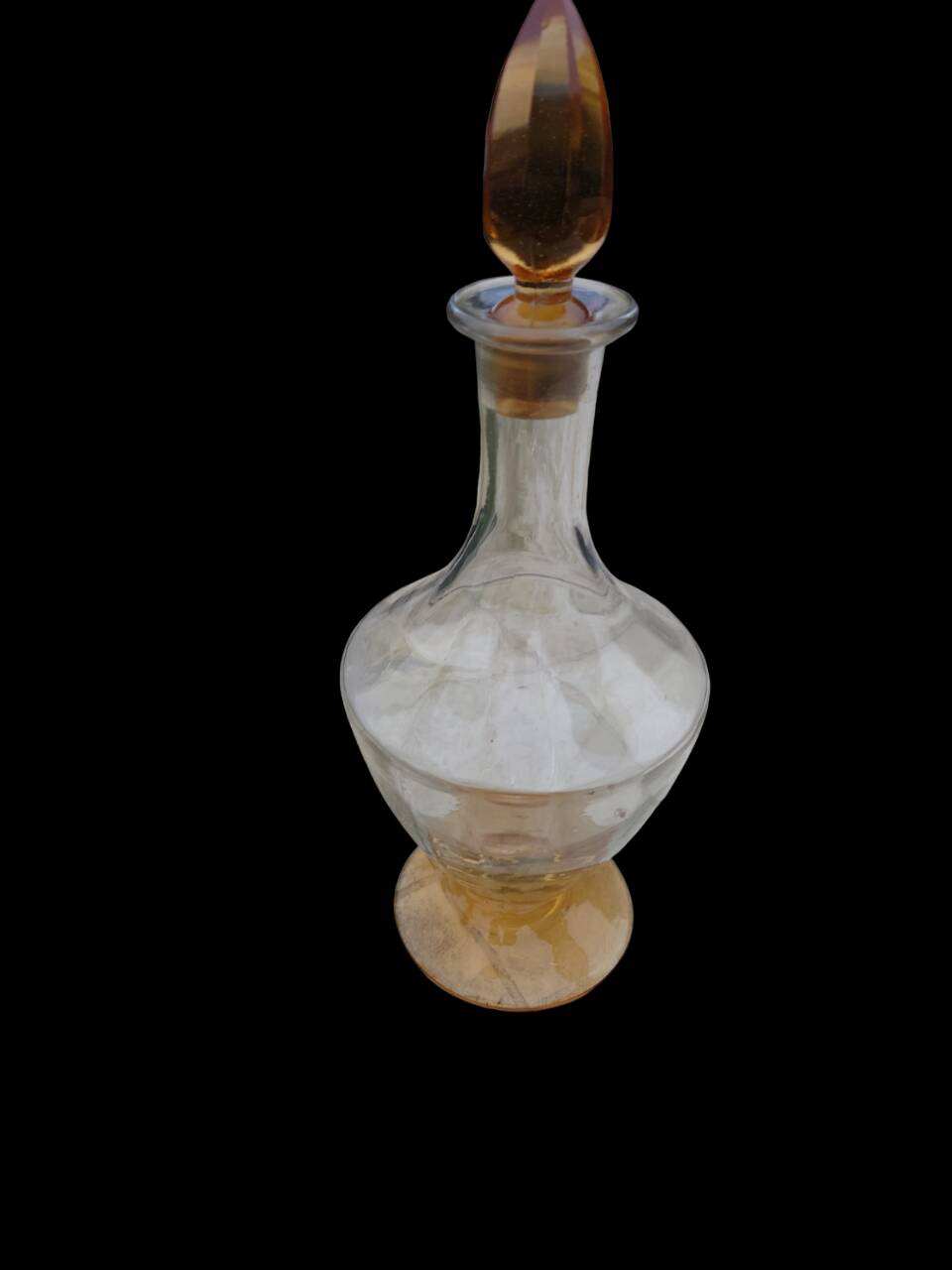 Amber liquor service 1930 glass and faceted carafe
