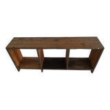 Primitive French shelf from the early 20th century in patinated oak, Wabi Sabi, 1920s.