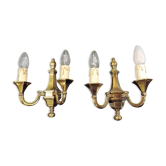 Paire d'appliques en bronze 1970