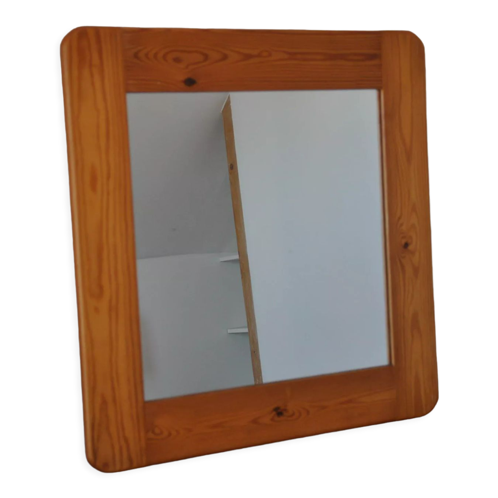Miroir en bois années 70 pin