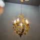 Tole Ceramic Flower Italian Chandelier 1960’s 