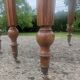 Large six-foot table with XIX century folding leaves in solid walnut Ø120 extendable to 330.