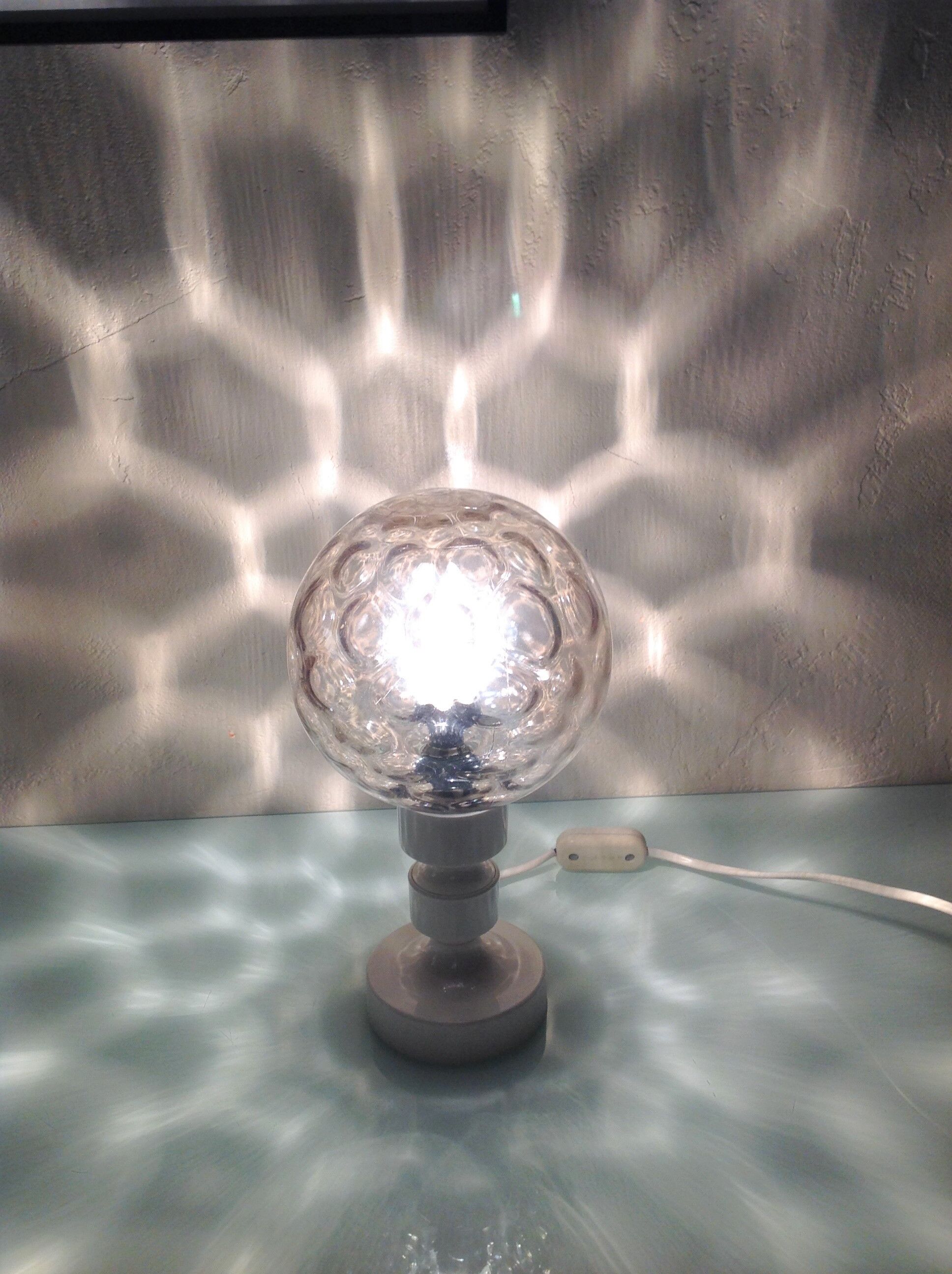 Bedside lamp globe in tinted glass / vintage 60s-70s