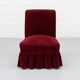 Fauteuil crapaud en velours côtelé rouge des années 1960