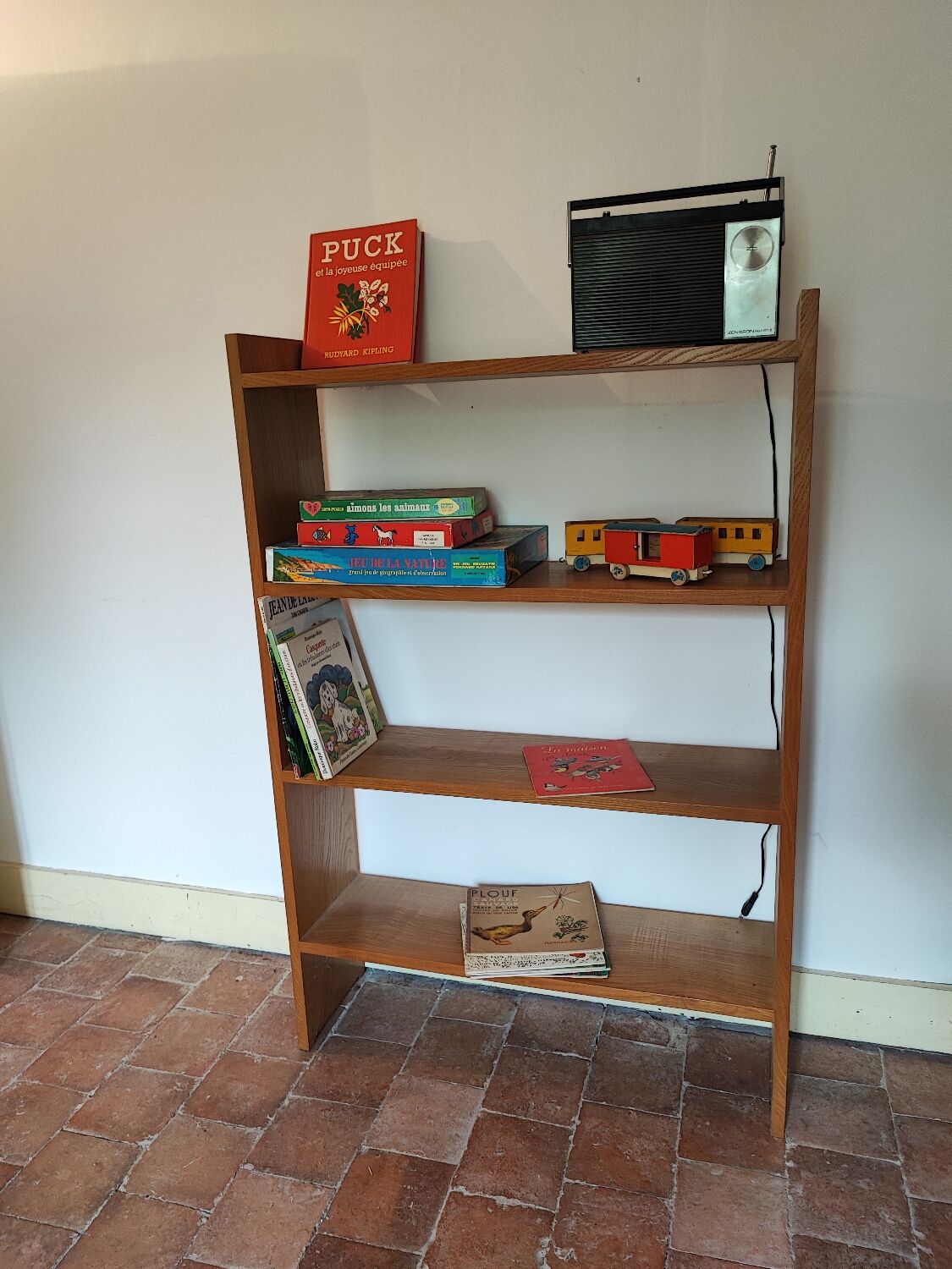 Bookcase wooden shelf 60s/70s