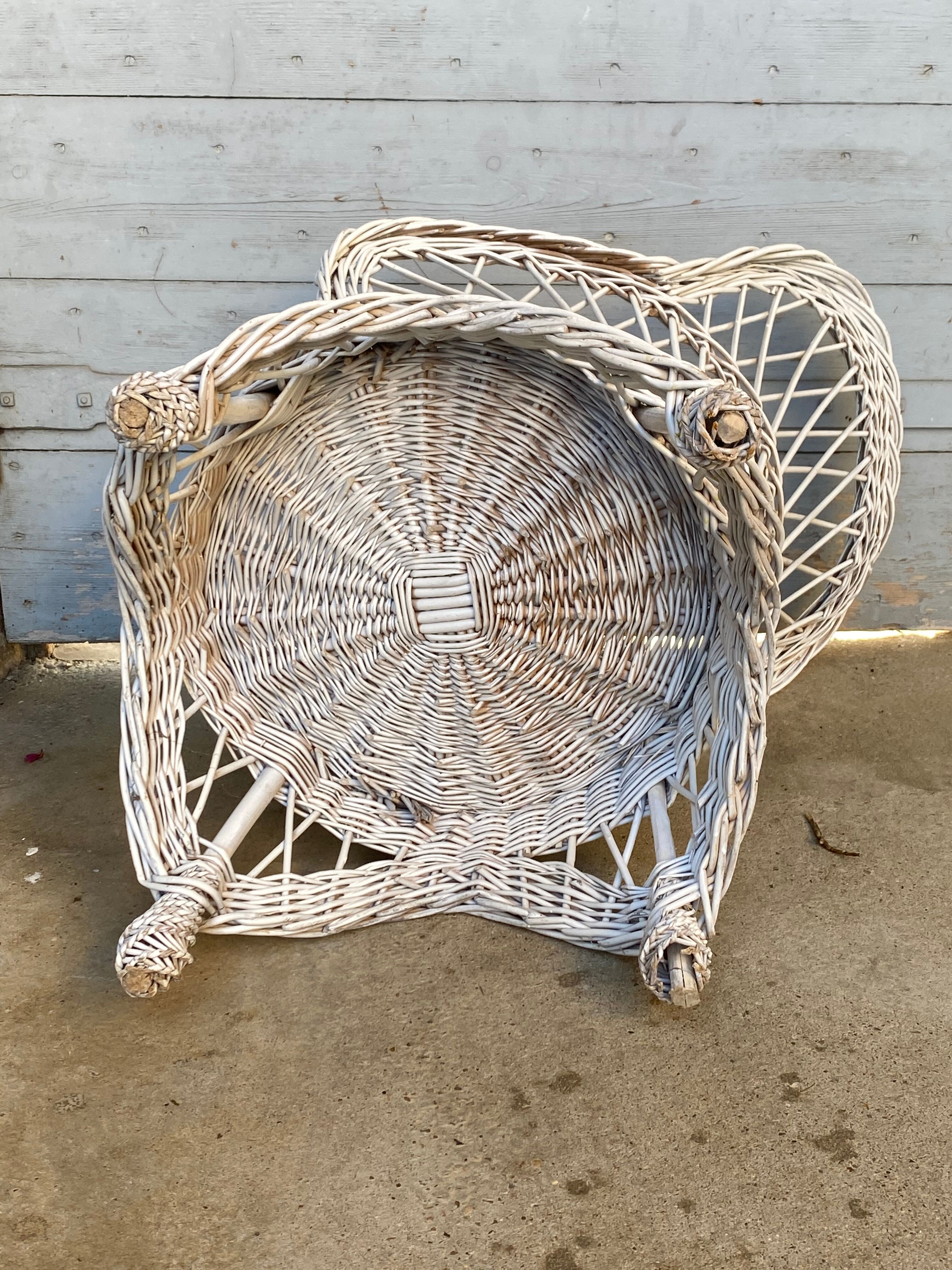 White rattan armchair