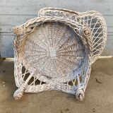 White rattan armchair