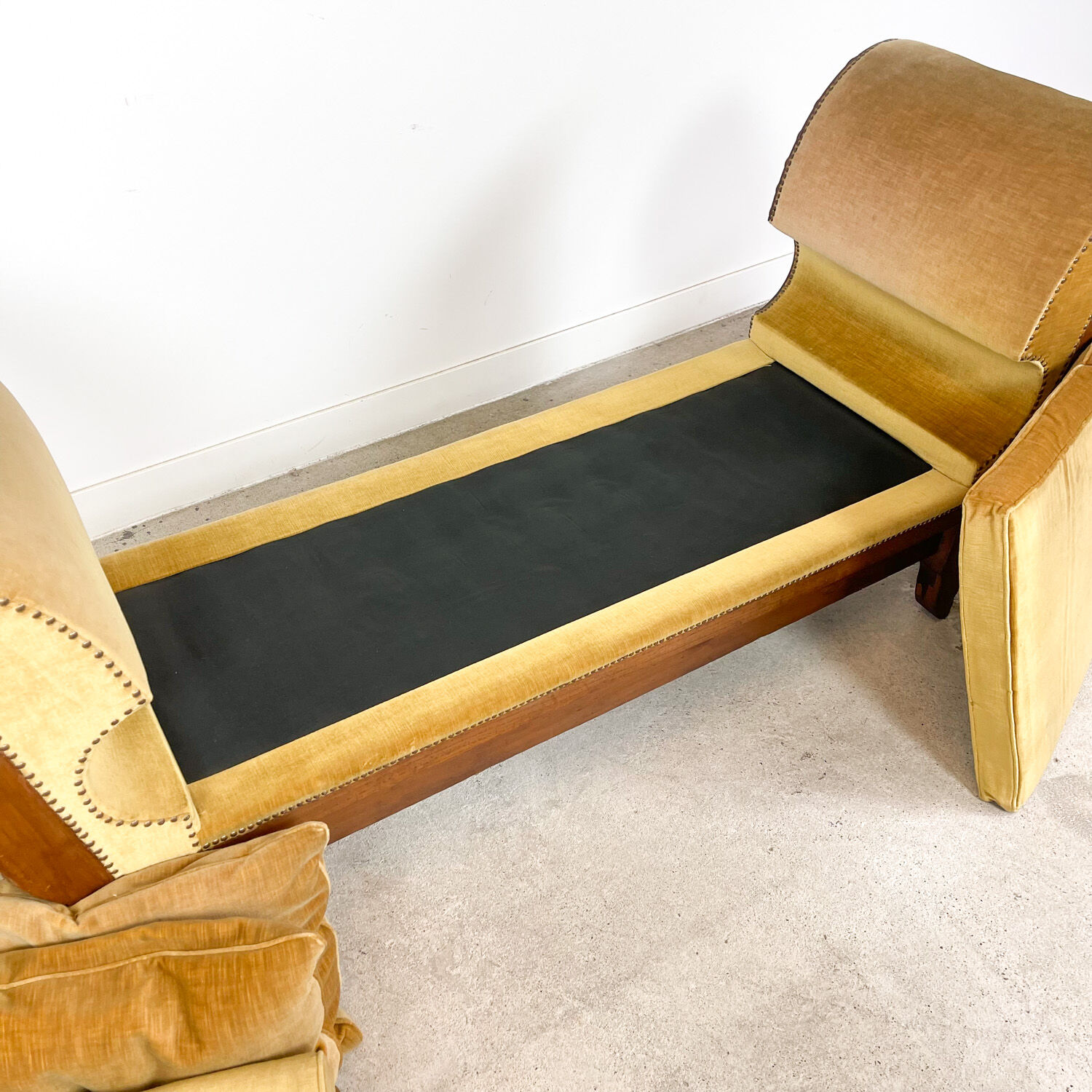 Antique french empire daybed with original velvet upholstery