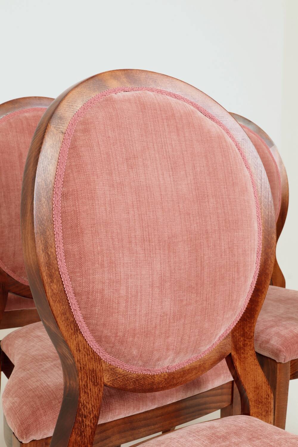 Set of 6 medallion dining chairs, Indian pink