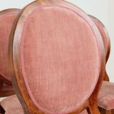 Set of 6 medallion dining chairs, Indian pink