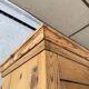 Glass-fronted dresser in pitch pine - Late 19th century