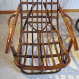 Rare-Vintage - Set of two rattan and bamboo armchairs - reclining armchairs - 80s
