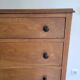 Commode anglaise haute 5 tiroirs marqueterie en ronce