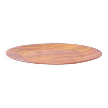 Vintage teak wooden charger plate