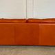 Vintage retro Danish 3 person cognac leather sofa