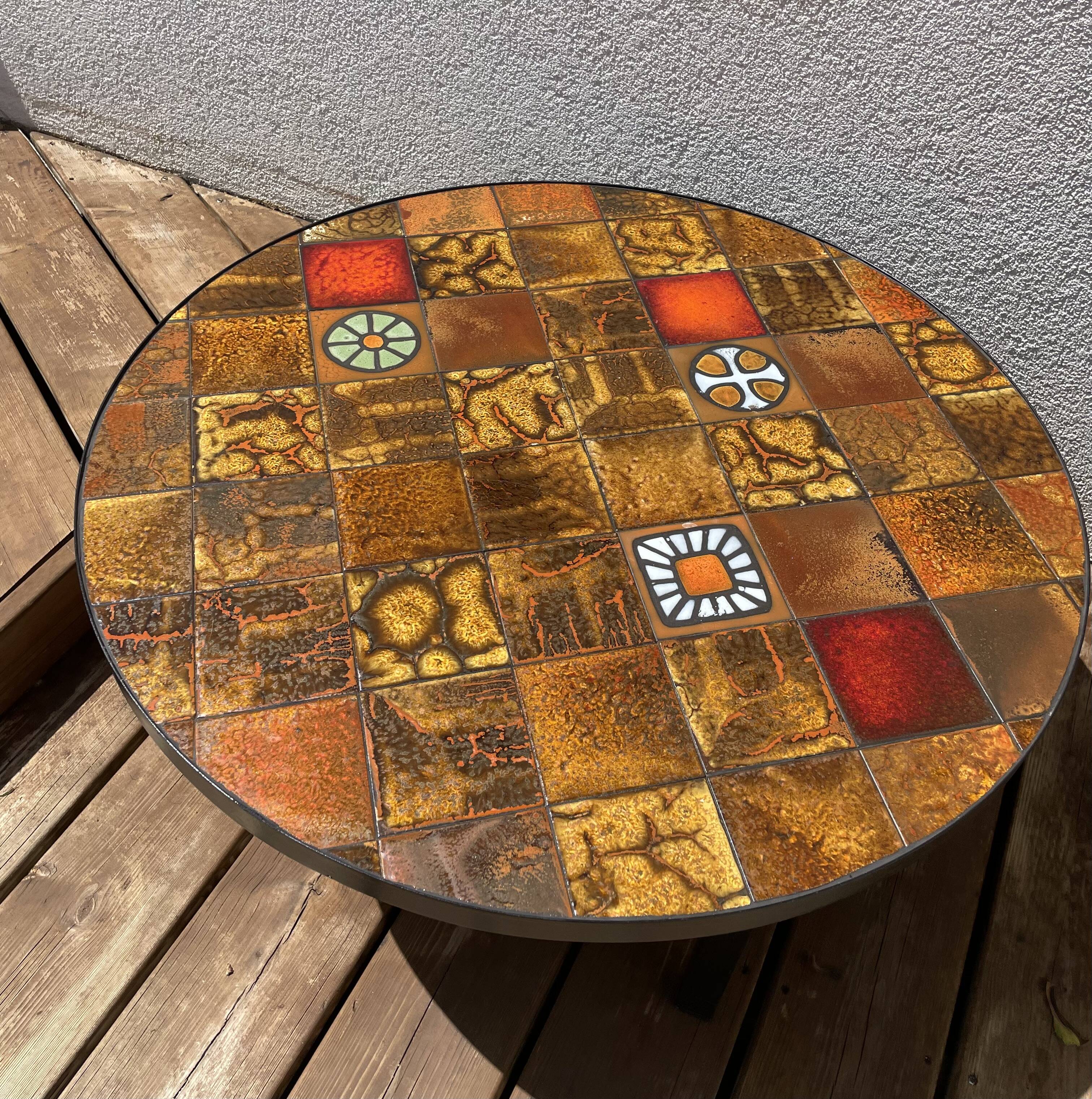 Ceramic coffee table by Jean Gregorieff