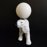 Ceramic white bear lamp