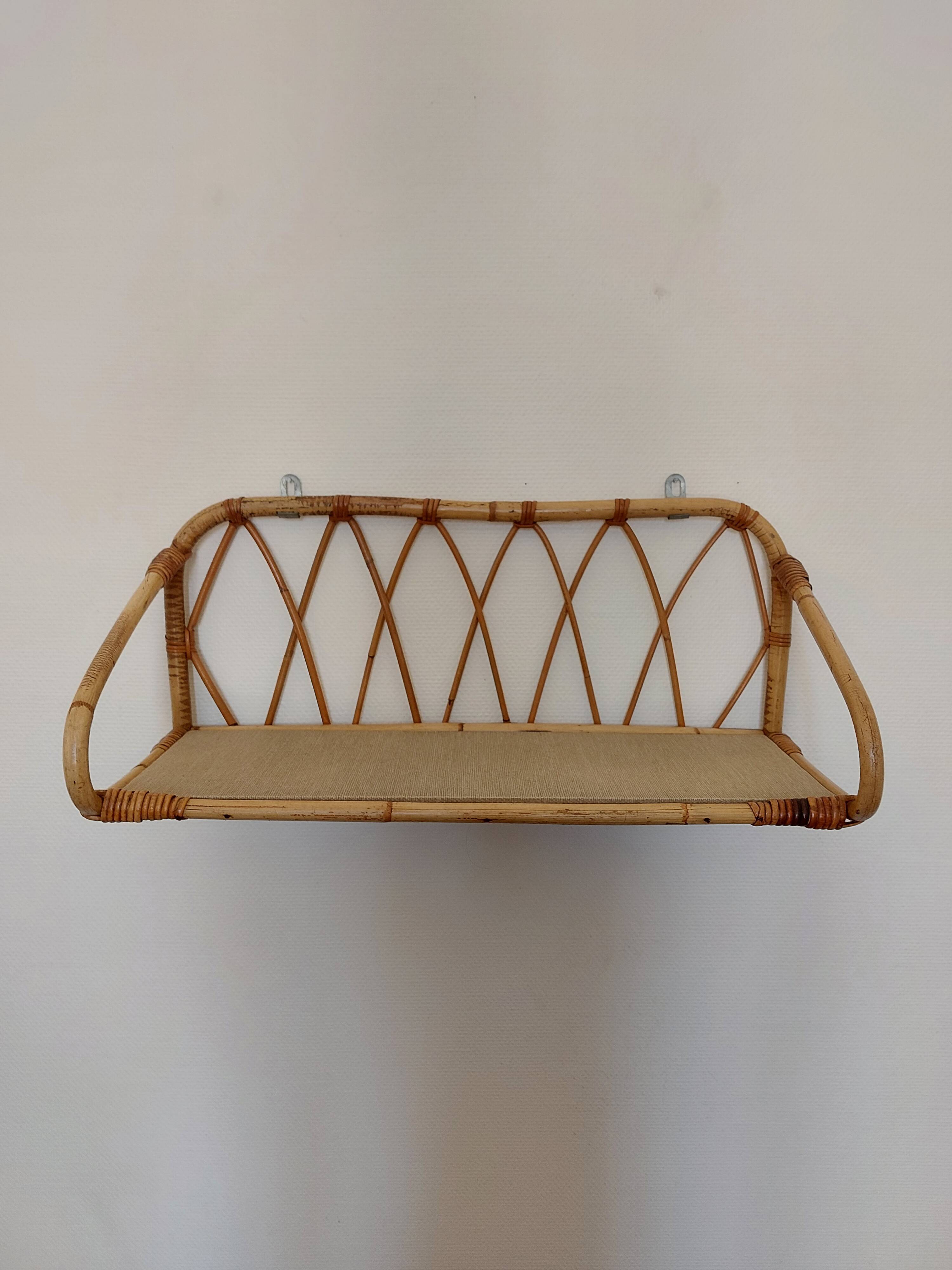 Vintage rattan shelf