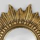Gold Sunburst Mirror in Resin with Convex Mirror, France, 1960s