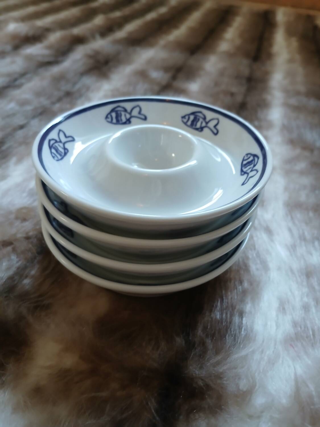 4 White Square Egg Cups