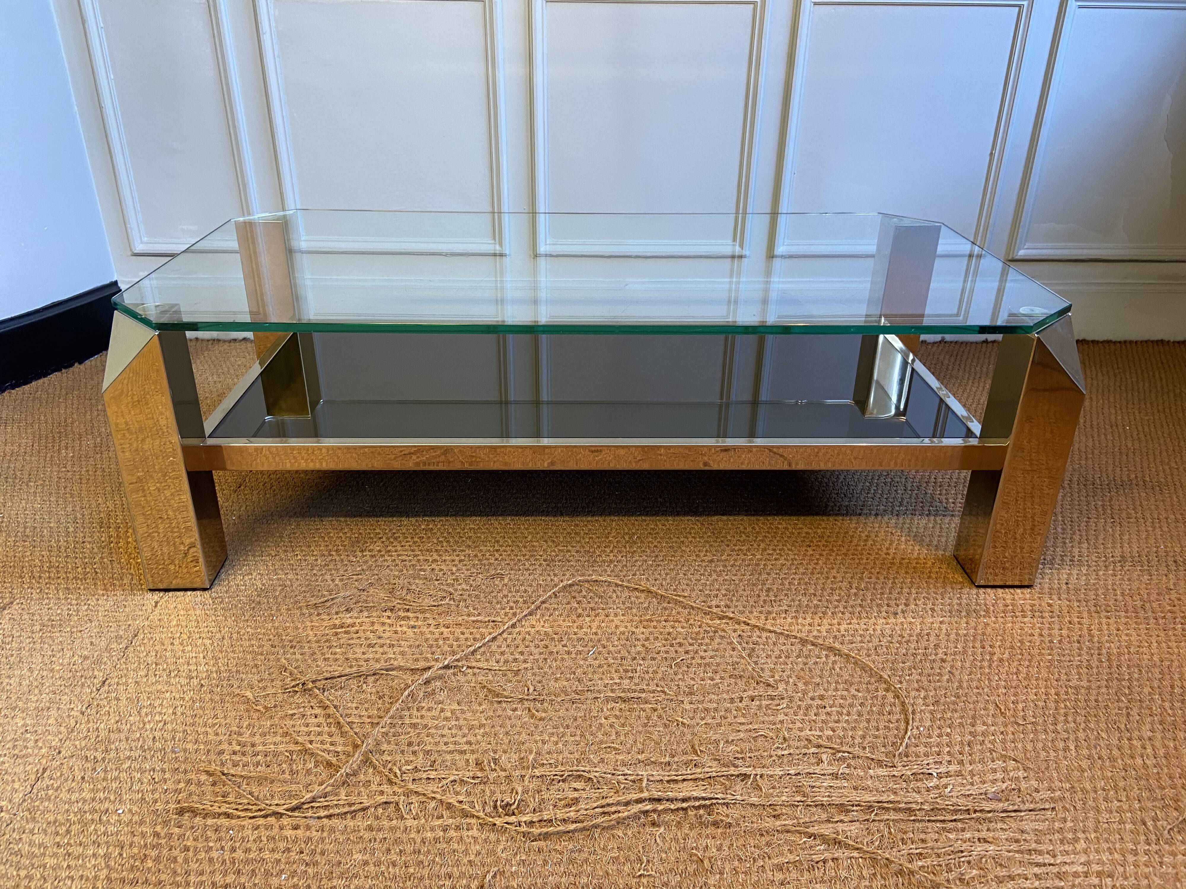 Belgo Chrom gold coffee table with 23 Carats fine gold