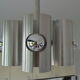 Hanging lamp 4 brushed metal lights space age 70s