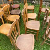 Lot of 16 mismatched bistro chairs