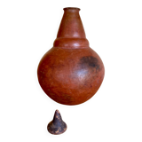 Handmade terracotta sake bottle vase