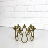 Scandinavian brass candle holder by Lars Holmström, Sweden 1950s