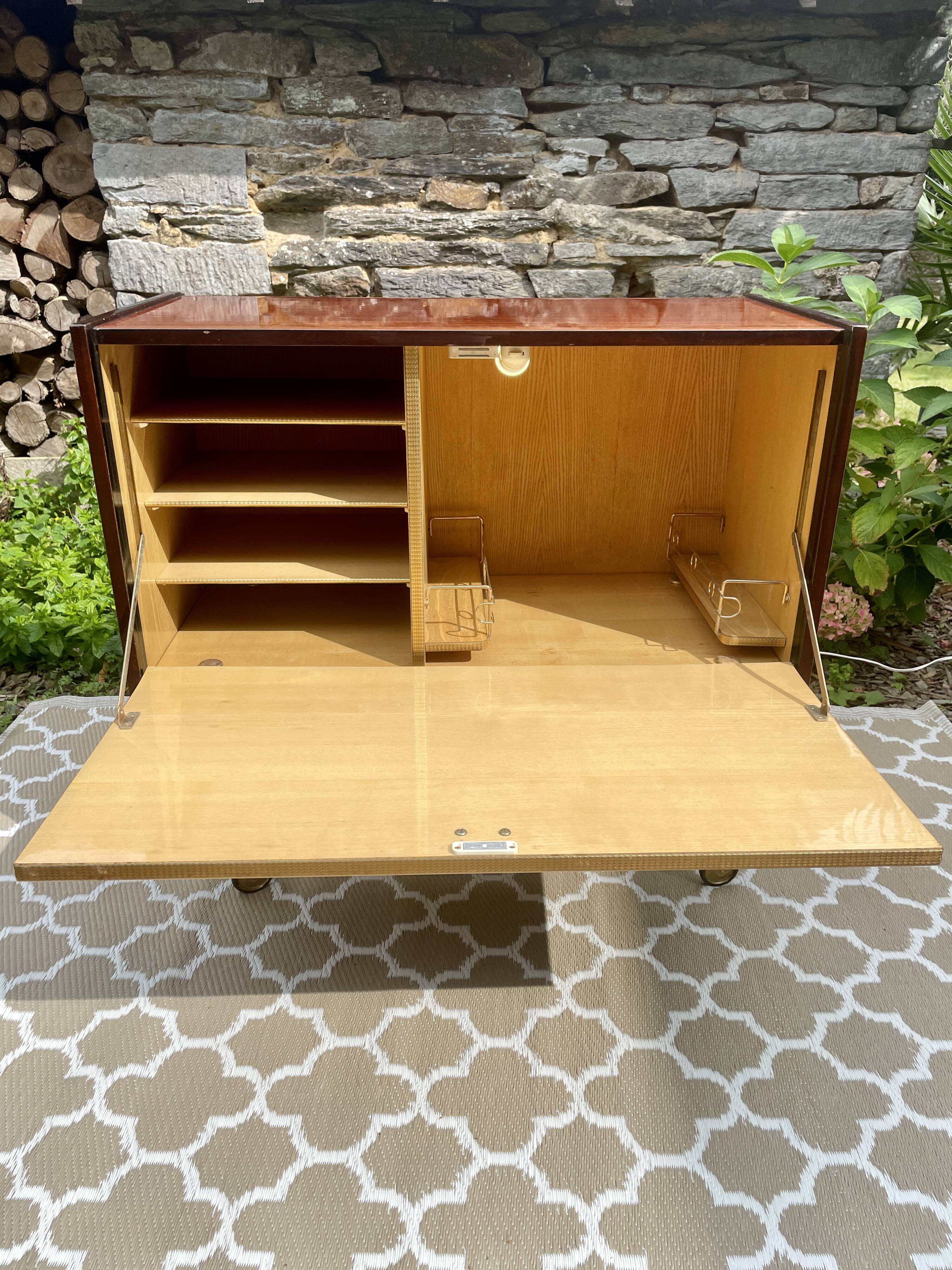 Bar cabinet on wheels