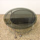 Two-tier swivel coffee table in chromed steel and crystal, 1970s