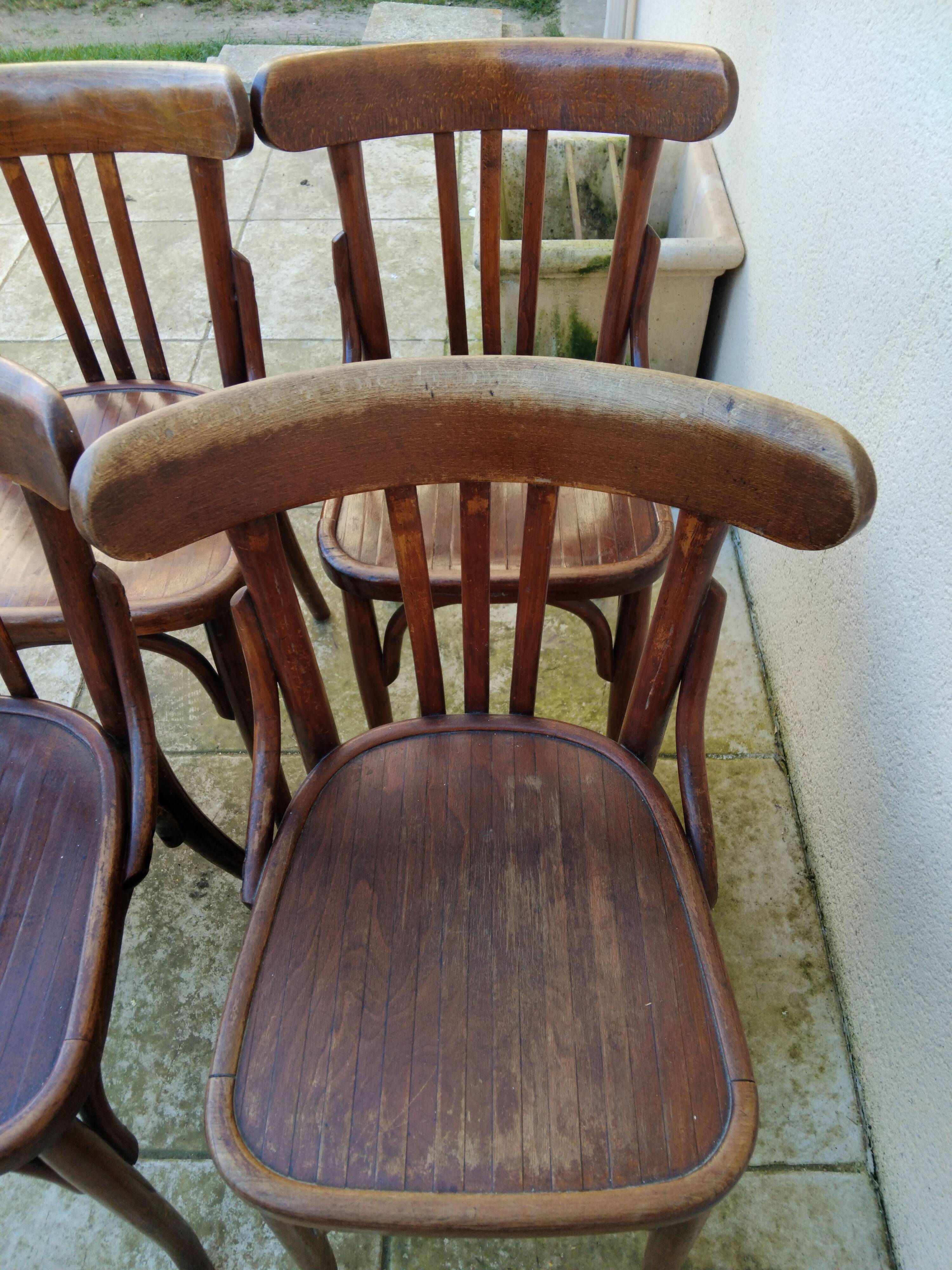 4 chaises ancienne vintage bistrot thonet 1900