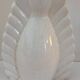 Duo de vases en céramique blanche craquelée Néo Art Déco France