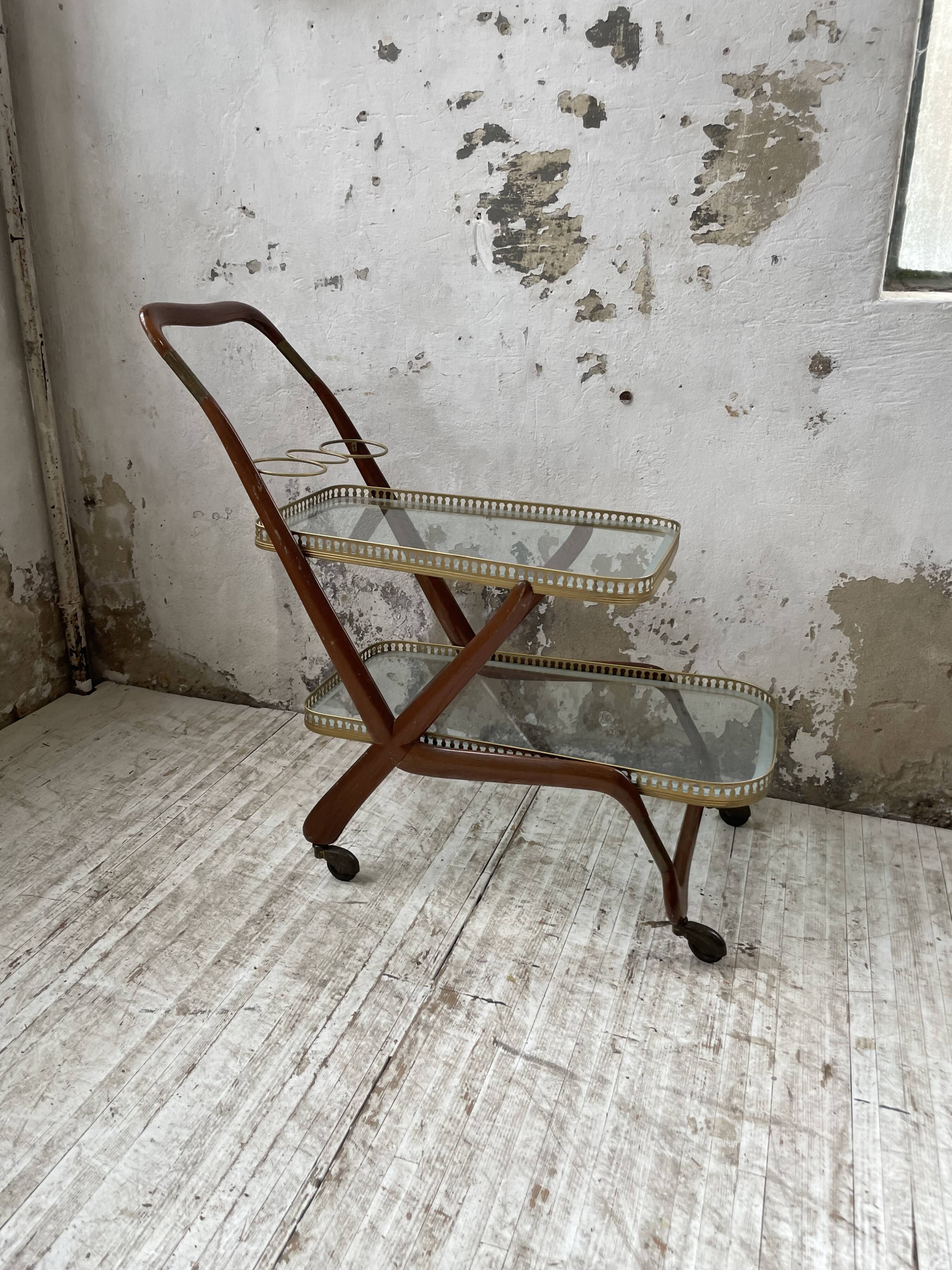 Italian Cesare Lacca style trolley, 1950s