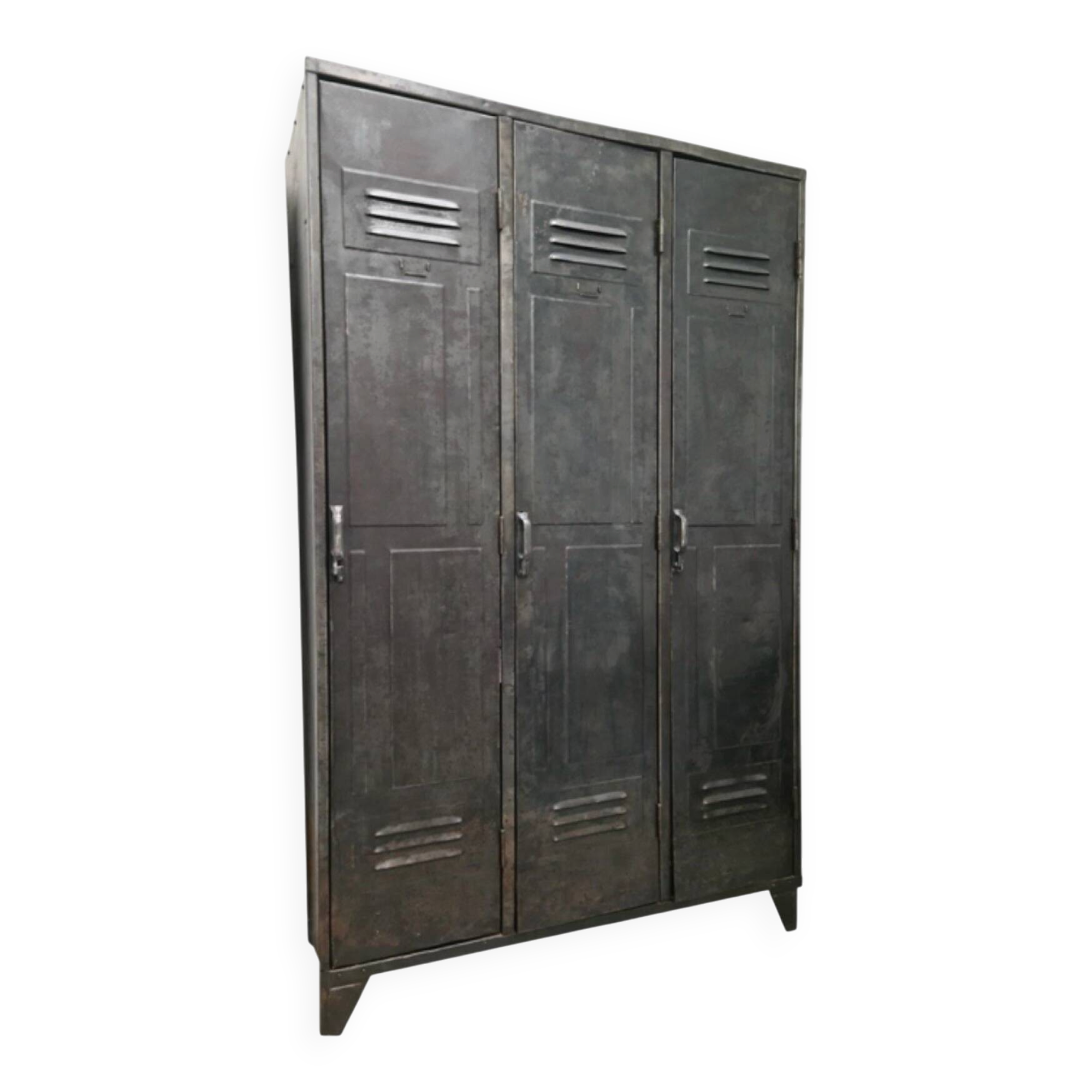Armoire vestiaire métallique acier métal industriel 1950