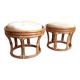 Pair of poufs from the 70s, diameter 44.8 cm.