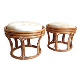 Paire de poufs Années 70 Diamètre 44,8 cm