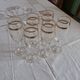 Set of 6 flutes with champagne crystal baccarat filet gold hand engraving