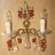 applique bronze et cristal à 2 bras de lumière