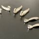 6 various animal shaped knife holders in silver metal