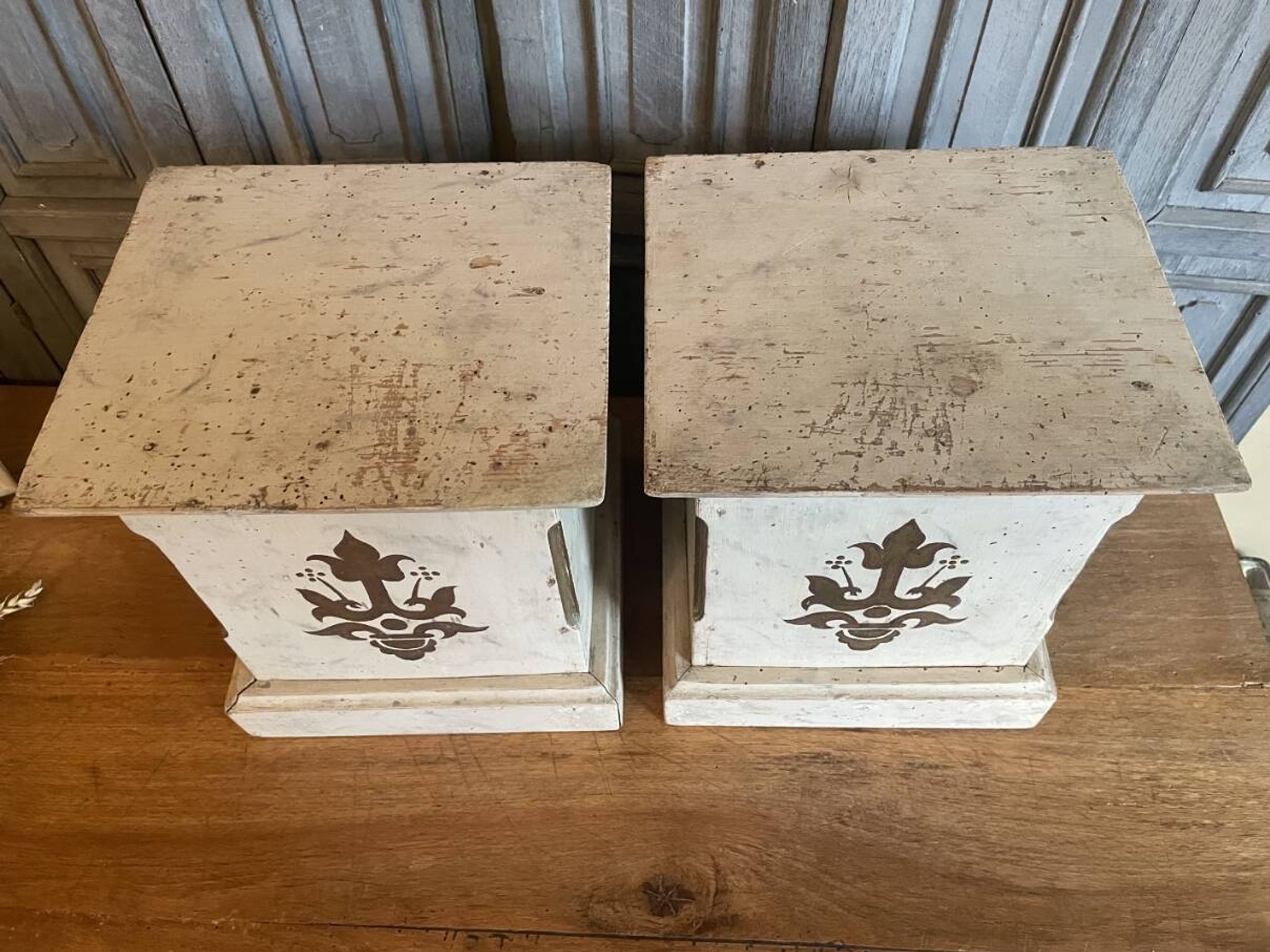 2 x French church consoles