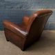 French, leather club chair, havana lounge model circa 1950's