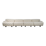 Modular canapé Fiandra in cream check fabric by Vico Magistretti for Cassina