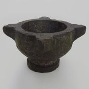 Old black marble apothecary mortar