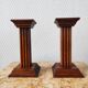 Pair of vintage oak wood candlesticks in Art Deco style