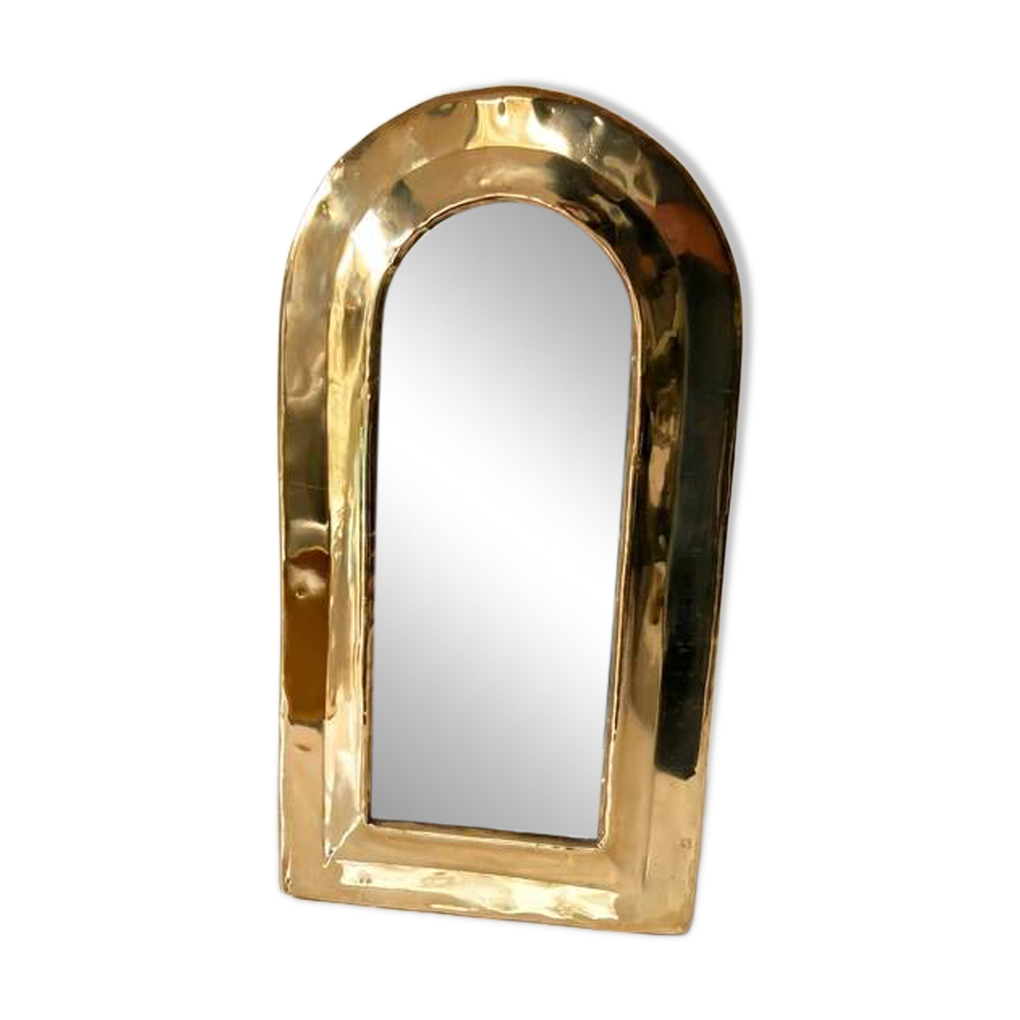 Miroir mural d'artisanat Marocain en laiton - années 50-70