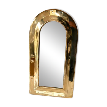 Miroir mural d'artisanat Marocain en laiton - années 50-70