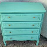Vintage mint green chest of drawers 1950