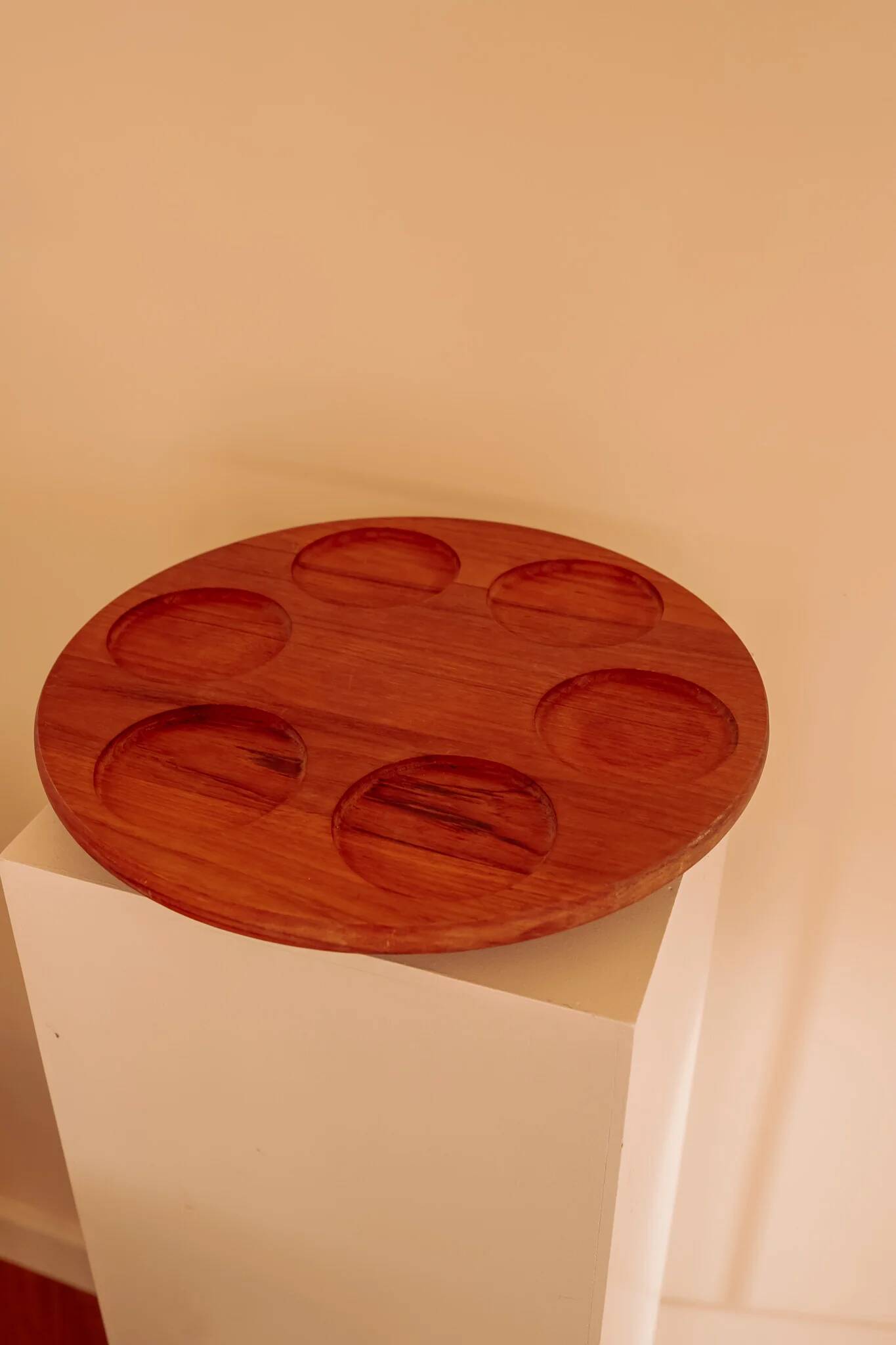 Rotating aperitif platter "Lazy Susan" in teak