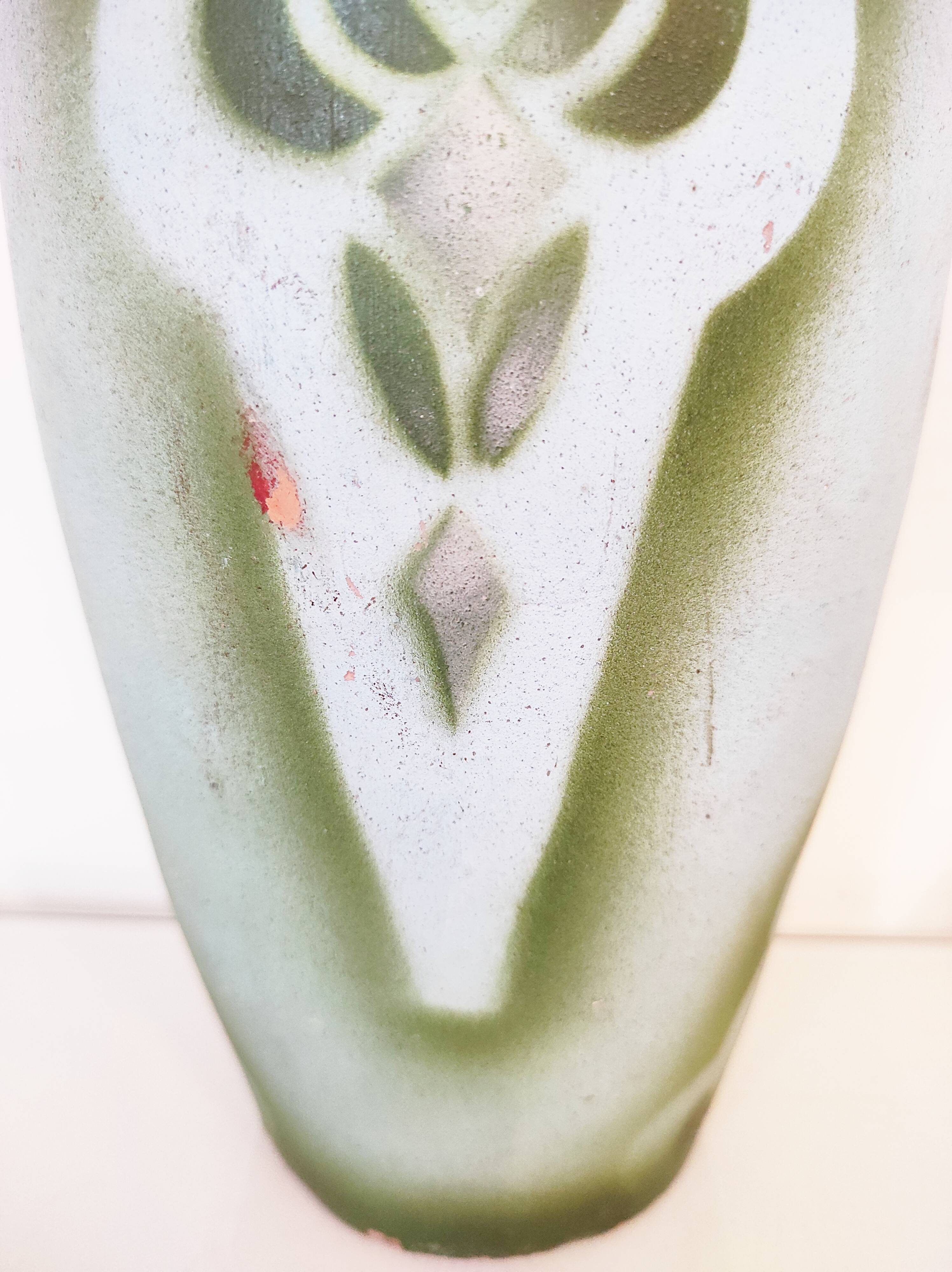 Painted Art Deco vase, 29.5 cm